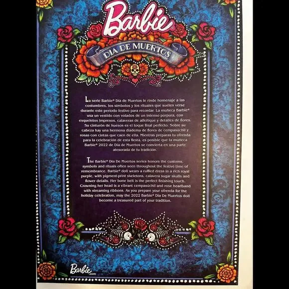 Barbie Dia De Los Muertos 2022 Day of The Dead Doll Calavera Face Collectible - Picture 8 of 9